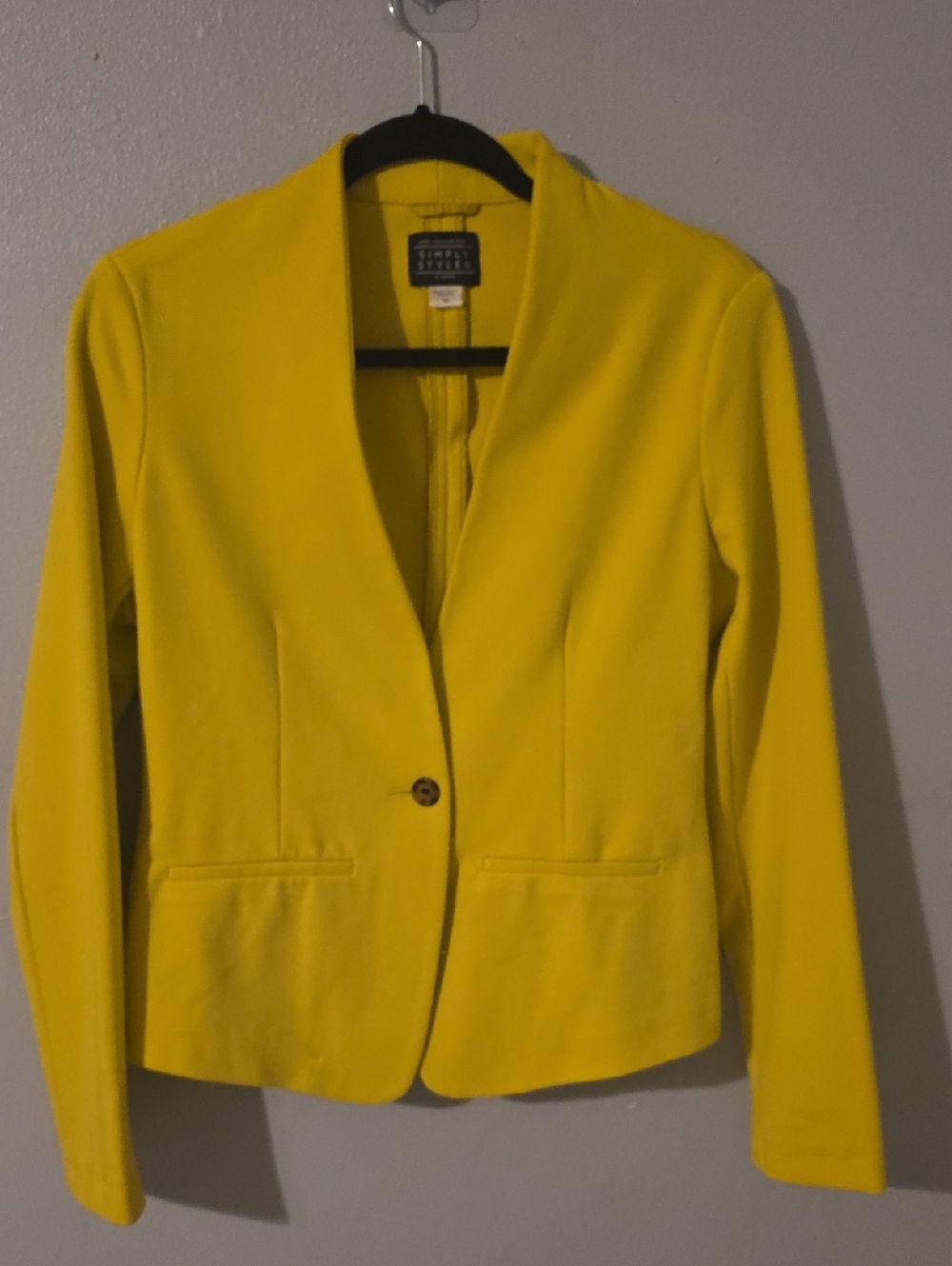 Simply Styled Bright Yellow Single-Button Blazer Size S